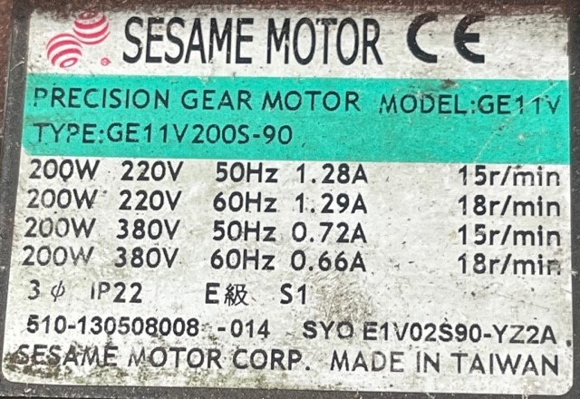 SESAME MOTOR GE11V200S-90