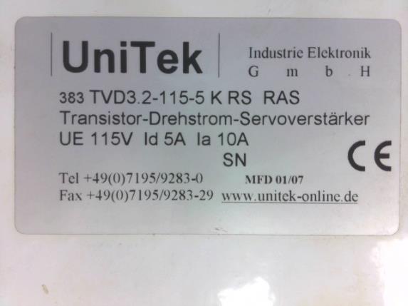 UNITEK INDUSTRIE ELEKTRONIK TVD3.2-115-5 K RS RAS