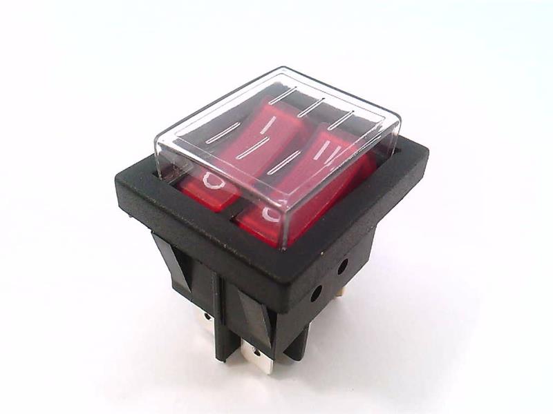 RL-25-21/N-P-13-RE/BK-P1-1 Miniature Rocker Switch by M2B TECHNOLOGIES