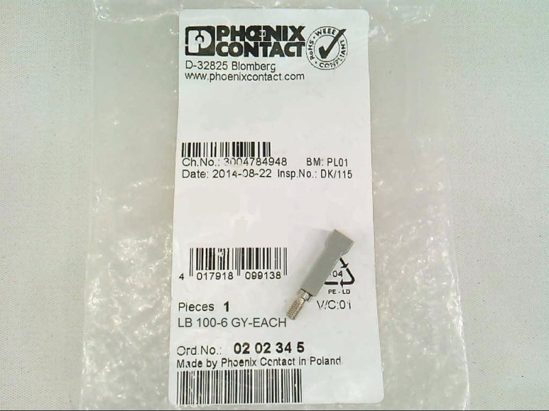 PHOENIX CONTACT LB-100-6-GY-EACH