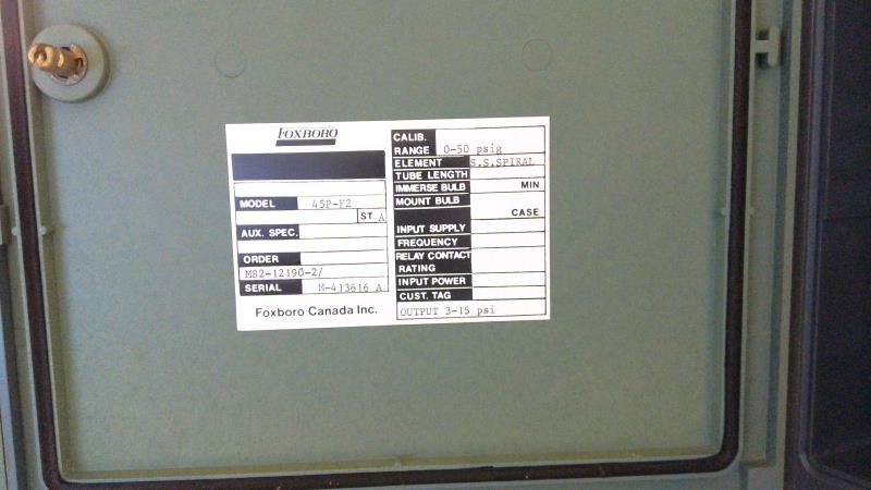 INVENSYS 45P-F2/TAS-AG/0-50PSIG