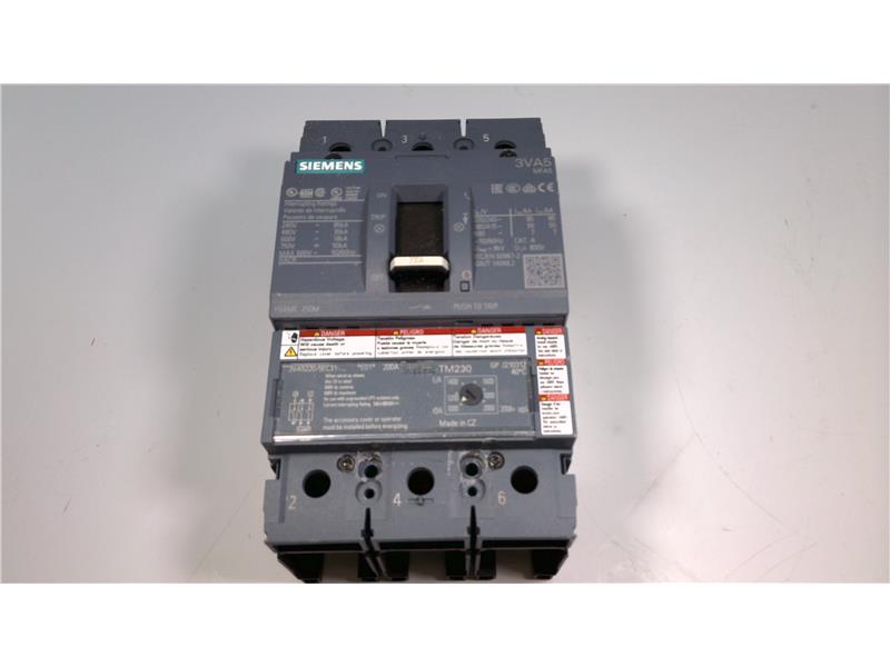 Disjoncteur Siemens 3VA5220 200A 480V 3P - Neuf En Emballage D'origine