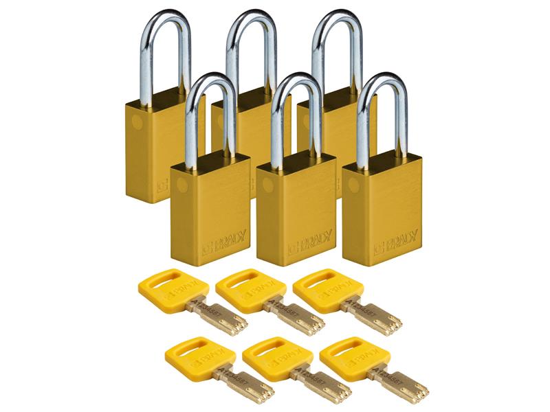 BRADY ALU-YLW-38ST-KD6PK