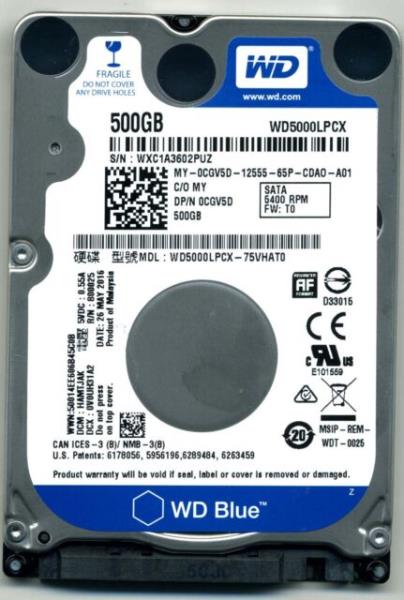 WD5000LPCX by WESTERN DIGITAL