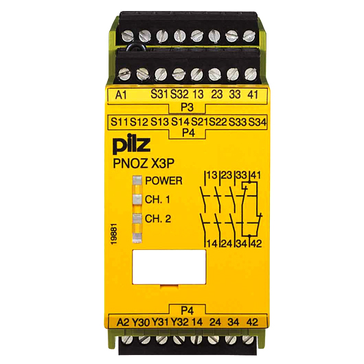 PILZ PNOZ X3P 24VDC 24VAC 3N/O 1N/O 1SO