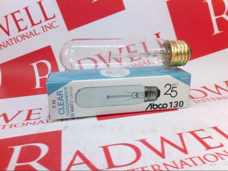 BULB CLEAR 130V 25W 2500HOURS STANDARD BASE T-10