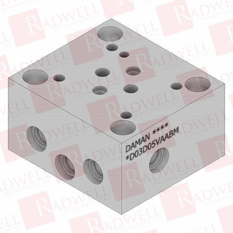 ALUMINUM VALVE ADAPTOR, MAX PRESSURE = 3000 PSI (20.7 MPA), D03 VALVE PATTERN, D05 MANIFOLD PATTERN, AB PORT ORIENTATION, METRIC BOLT THREADS