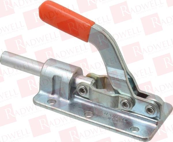 800 LB LOAD CAPACITY, FLANGED BASE, CARBON STEEL, STANDARD STRAIGHT LINE ACTION CLAMP 6 MOUNTING HOLES, 0.28" MOUNTING HOLE DIAM, 1/2" PLUNGER DIAM, STRAIGHT HANDLE