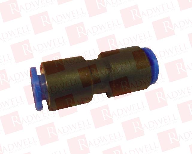ONE-TOUCH FITTING, SERIES KQ2, BLACK BODY, BLUE RELEASE, MALE CONNECTOR/STRAIGHT UNION, 6 MM OD, SAME DIA TUBING