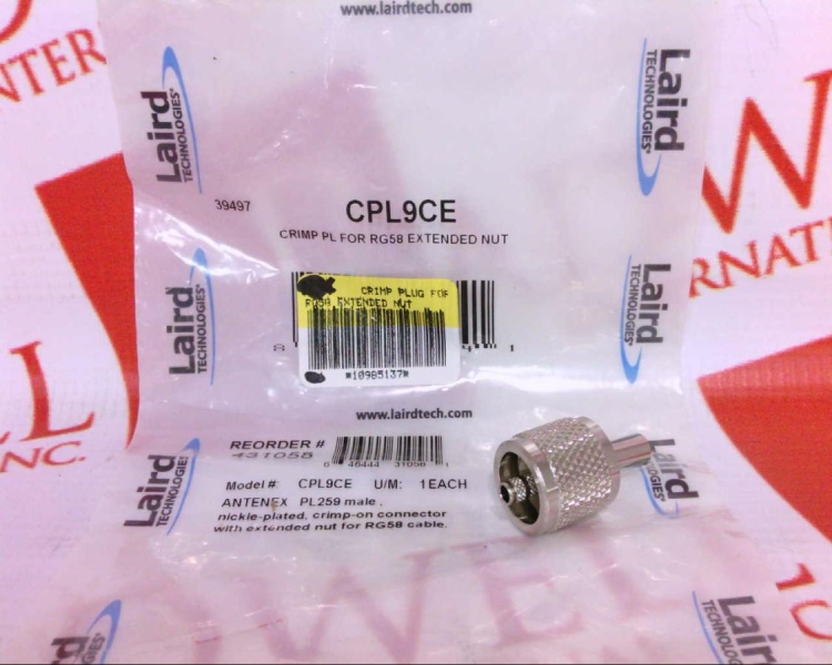 CONNECTOR CRIMP-ON MALE EXTENDED NUT FOR RG58