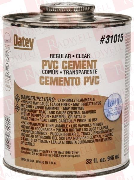 32 OZ REGULAR BODIED CEMENT CLEAR, USE WITH SCHEDULE 40 PVC UP TO 4" DIAM & SCHEDULE 80 PVC UP TO 2" DIAM
