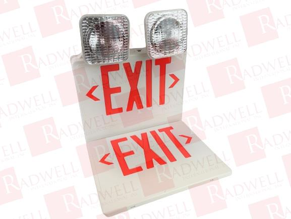  , EXIT SIGN, W/ LIGHTS, RED LETTERS, 120/277VAC, SINGLE/DOUBLE FACE