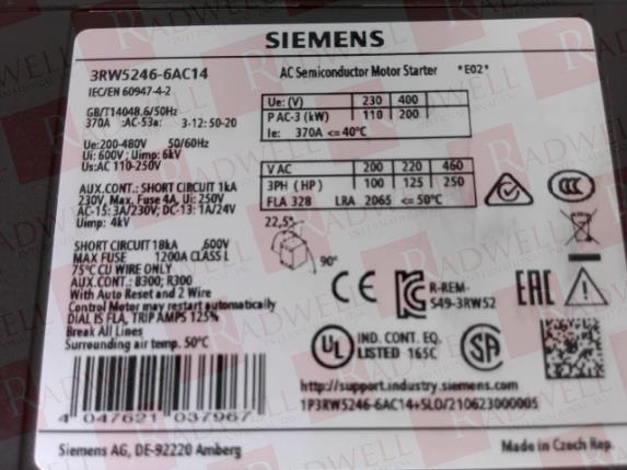 SIEMENS 3RW52466AC14