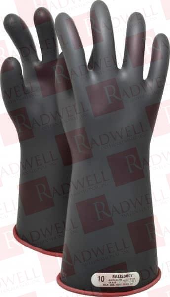 RUBBER LINEMAN'S GLOVE, CLASS 1, SIZE XL (10), 14" LONG, 7,500 AC MAX USE VOLTAGE, 10,000 AC TEST VOLTAGE, BLACK/RED, ASTM D120, IEC EN60903