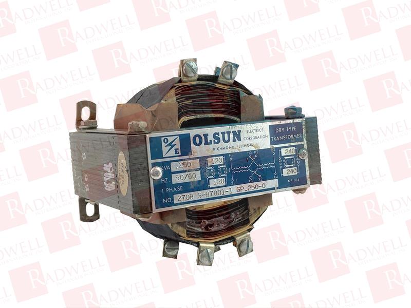  , TRANSFORMER, .250KVA, 50/60HZ, 1PHASE, 120/240V