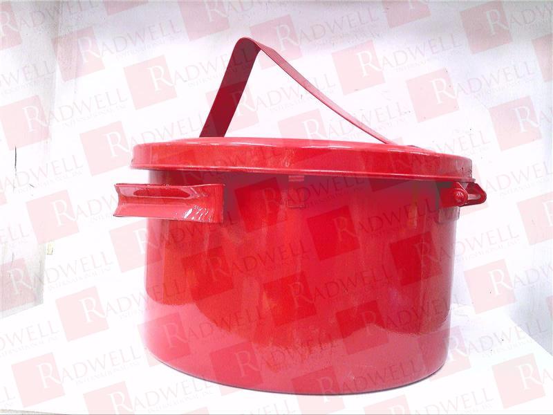 8 QUART CAPACITY, COATED STEEL, RED BENCH CAN 7 INCH HIGH X 11-1/4 INCH DIAMETER, 2-1/2 INCH DASHER DIAMETER, INCLUDES LID