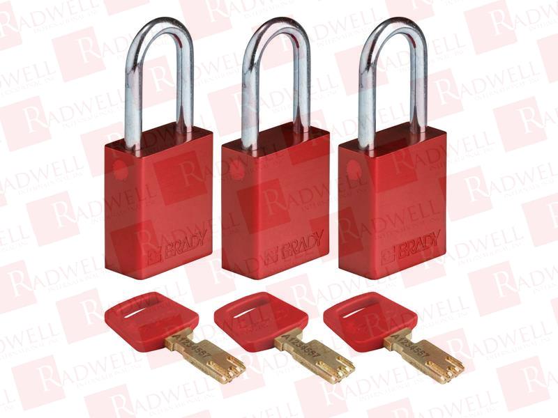 BRADY ALU-RED-38ST-KA3PK