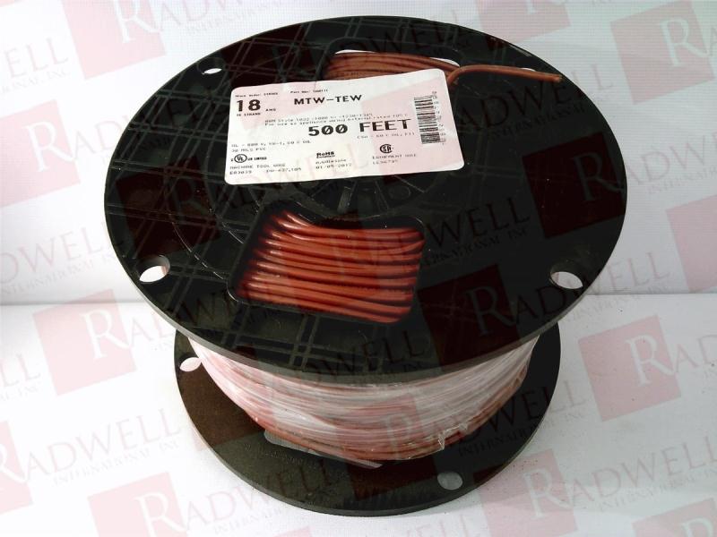 WIRE MTW BROWN 18AWG 16STRAND 6AMP 500FT