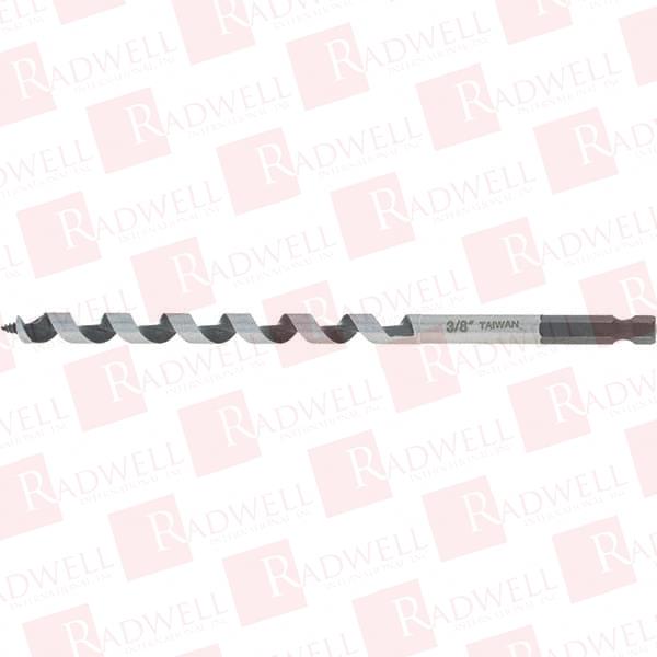 3/8 INCH, 3/8 INCH DIAM QUICK CHANGE HEX SHANK, 7-7/8 INCH OVERALL LENGTH WITH 5 INCH TWIST, DUAL AUGER BIT SCREW POINT, CARBON STEEL, OXIDE COATED, SINGLE CUTTING EDGE