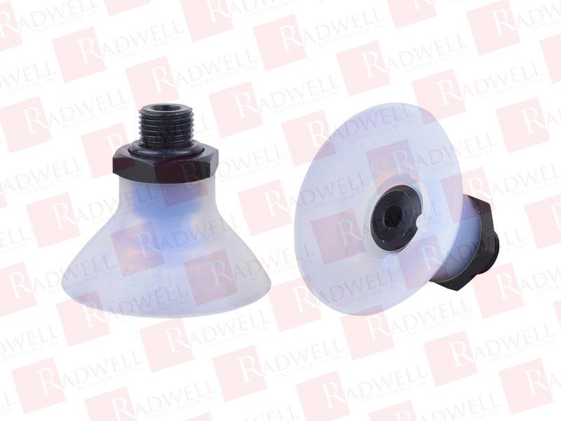 10F.035.001.02-G18M - 35 MM FLAT SUCTION CUP WITH CLEATS, FDA SILICONE, WITH G1/8"" MALE FITTING