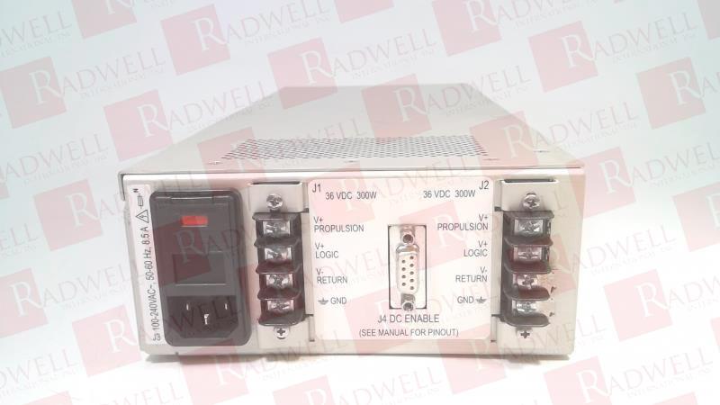 POWER SUPPLY, TWO 300-WATT OUTPUTS FOR LOGIC AND PROPULSION POWER TO MAGNEMOVER LITE MOTORS, OUTPUT POWER: 36 VDC, 100-240 VAC, 50-60 HZ