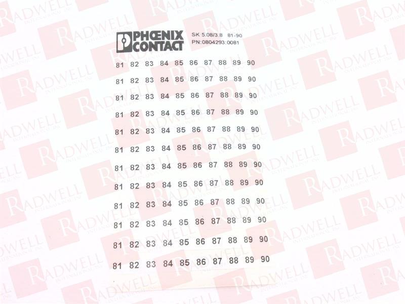 PHOENIX CONTACT SK 5,08/3,8:FORTL.ZAHLEN 81-90