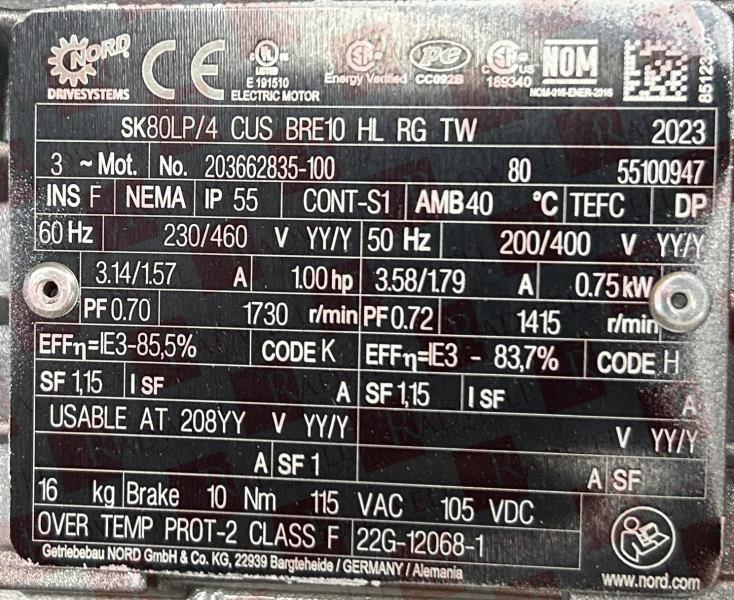 NORD SK80LP/4 CUS BRE10 HL RG TW