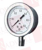 PRESSURE GAUGE, GLYCREIN, JIS B7505-1, 60 MM SIZE, CASE SHAPE A, 0.05 MPA MINIMUM, 0-1.0 MPA RANGE, R1/4 CONNECTOR SIZE, STAINLESS STEEL