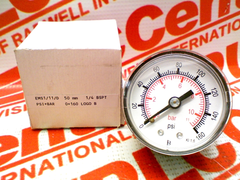 PRESSURE GAUGE 0-160PSI 0-11BAR 1/4BSPT