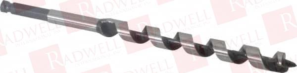 1/2 INCH, 3/8 INCH DIAM STRAIGHT SHANK, 7-7/8 INCH OVERALL LENGTH WITH 5 INCH TWIST, DUAL AUGER BIT SCREW POINT, CARBON STEEL, OXIDE COATED, SINGLE CUTTING EDGE