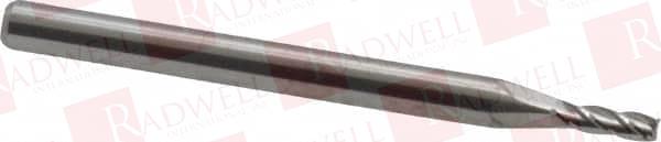 1.7MM, 5.1MM LOC, 3MM SHANK DIAM, 1-1/2" OAL, 4 FLUTE, SOLID CARBIDE SQUARE END MILL SINGLE END, UNCOATED, SPIRAL FLUTE, 30° HELIX, CENTERCUTTING, RIGHT HAND CUT, RIGHT HAND FLUTE, SERIES 11 ...