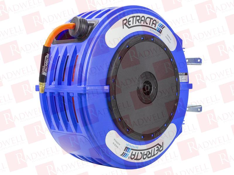 INDUSTRIAL STRENGTH HOSE REEL, RETRACTA, R3 SERIES, COMPRESSED AIR/WATER, 1/2 INCH HOSE ID, 65 FEET, 300 PSI MAX, 3/8 INCH NPT INLET FEMALE, 3/8 INCH NPT OUTLET MALE