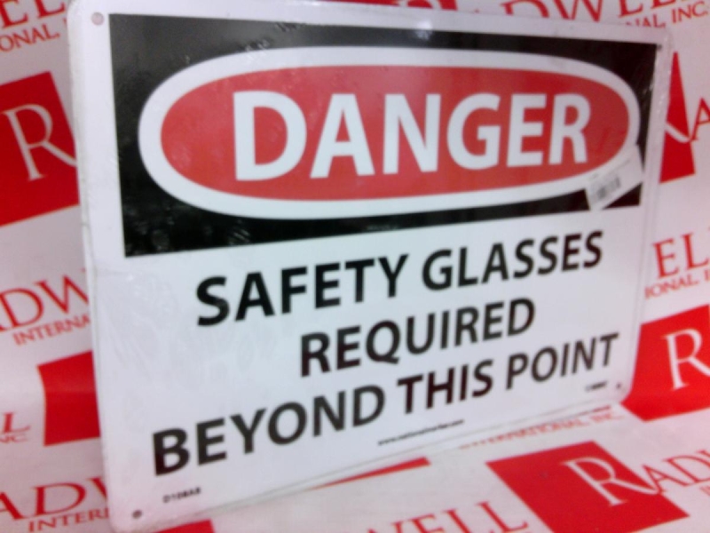 DANGER SIGN METAL 14X10IN SAFETY GLASSES REQUIRED
