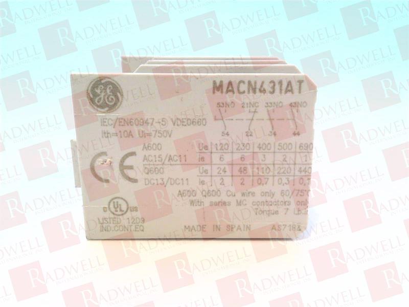 GENERAL ELECTRIC MACN431AT