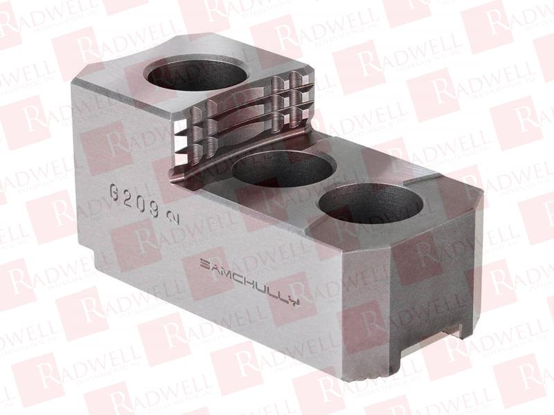 8" MAX CHUCK DIAM 1.5MM X 60° SERRATED HARD LATHE CHUCK TOP JAWS 2 STEPS, STEEL, 35MM OAW X 51MM OAH