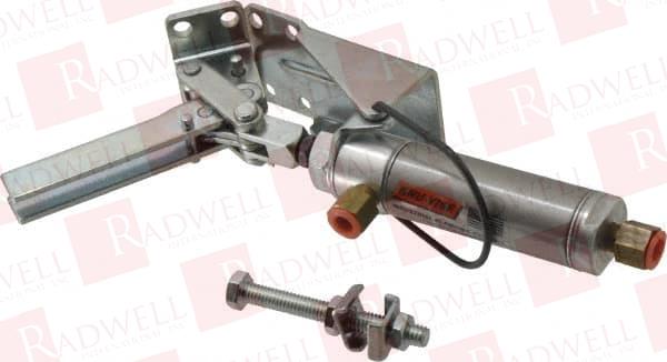 100 LB INNER HOLD CAPACITY, HORIZ MOUNT, AIR POWER HOLD-DOWN TOGGLE CLAMP 1/8 NPTF PORT, 110° BAR OPENING, 1-3/8" HEIGHT UNDER BAR