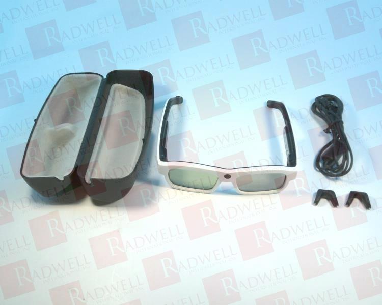 3D GLASSES, RECHARGEABLE BATTERY (3.7 VDC/0.135 AMP), 2 NOSE PIECES, MEDIUM WHITE