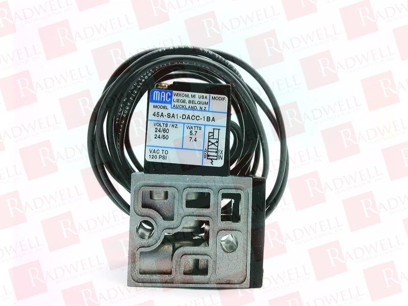 SOLENOID VALVE, 45 SERIES, 4-WAY POPPET, SINGLE OPERATOR, 1/8 INCH NPTF, 24 VAC, 50/60 HZ, NON-LOCKING RECESSED MANUAL OPERATOR, FLYING LEADS