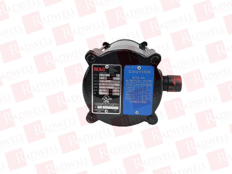 MOTOR, .25HP, 3450/2850RPM, 115/230VAC, 50/60HZ, 2.6/1.3A