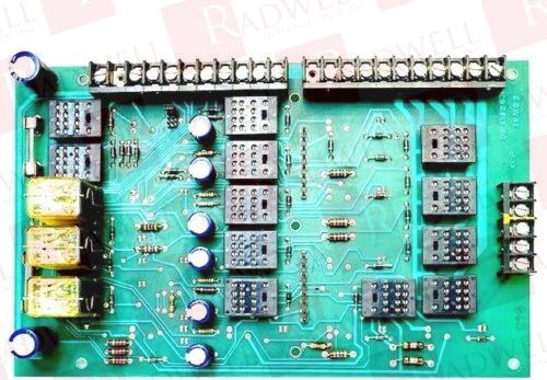  , INDUSTRIAL PC BOARD, SCREW TERMINALS, 15 14 PIN SOCKETS, 2 FUSE HOLDERS, LED INDICATORS