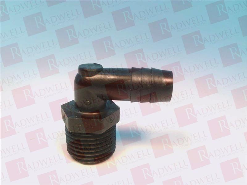 ELBOW FITTING, 1/2 INCH BARBED X MNPT, 90 DEGREE, POLYPROPYLENE, FOR USE WITH 1/2 INCH HOSE ID