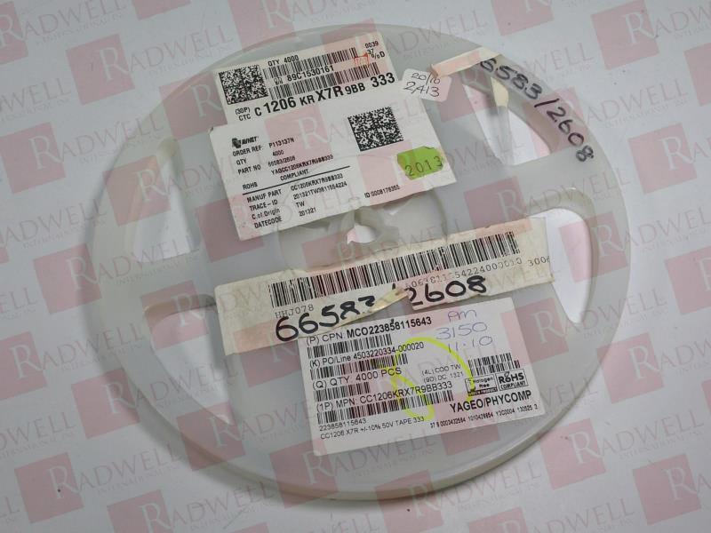 YAGEO CC1206KRX7R9BB333