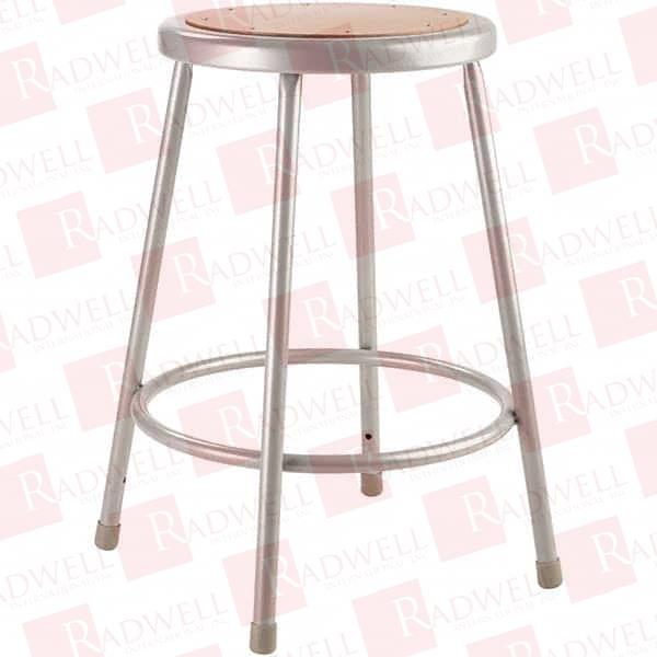 24 INCH HIGH, STATIONARY FIXED HEIGHT STOOL HARDBOARD SEAT, GRAY AND BROWN