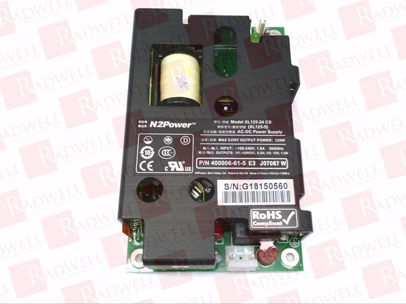  , AC/DC POWER SUPPLY, XL SERIES, 125W AC-DC, UP TO 92% EFFICIENCY, 100-240 VAC, REPLACED BY XR125-24 CS