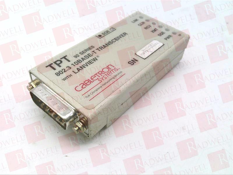 TPT4
 
TRANSCEIVER
W/LANVIEW
802 3
10 BASE
MINI 10BASE-T ETHERNET TRANSCEIVER
AUI TO TWISTED PAIR RJ45
FACTORY WARRANTY MAY NOT APPLY.    