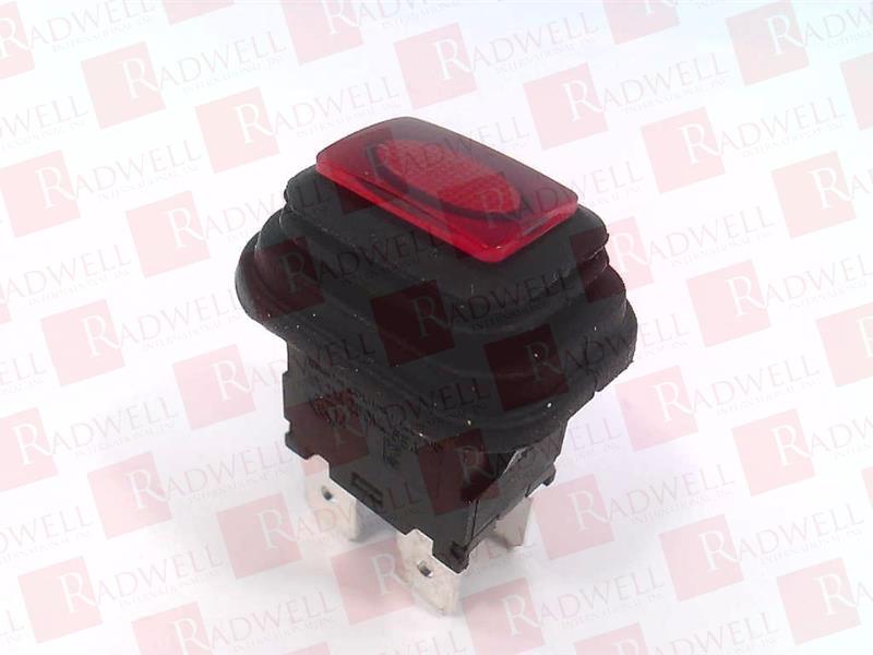 PUSH BUTTON, ON-OFF, ILLUMINATED, RECTANGULAR RED CAP, MAINTAINED, PUSH RELEASE, 4 TERMINALS, 10(2)AMP 250VAC, 15AMP 125VAC