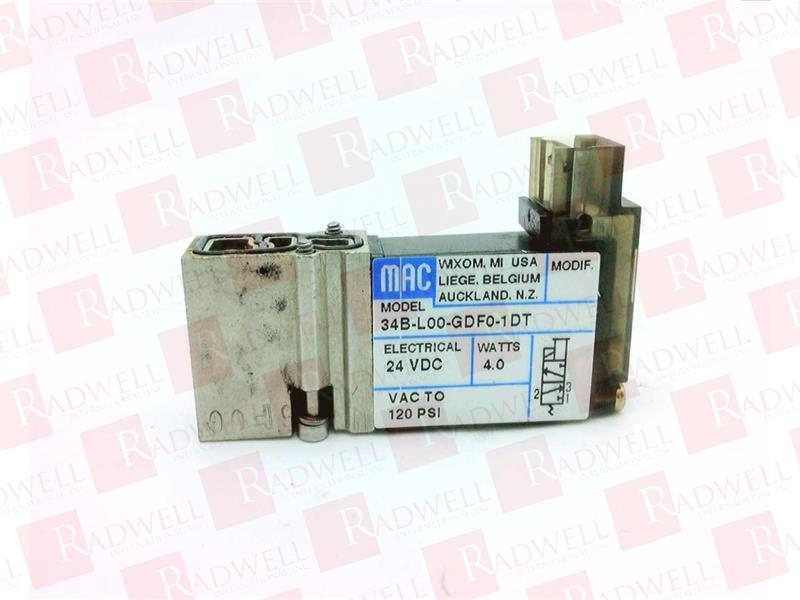 MAC VALVES INC 34B-L00-GDF0-1DT