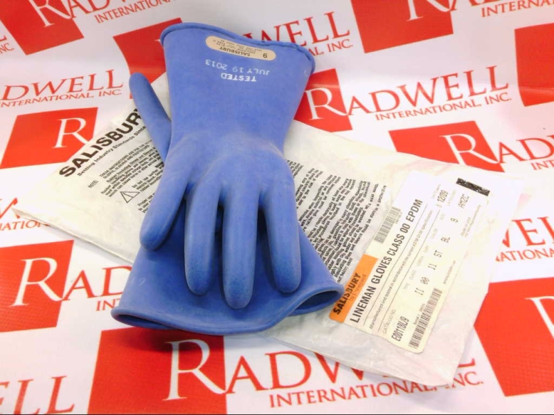 RUBBER INSULATING GLOVES SIZE-9 BLACK 11IN LONG