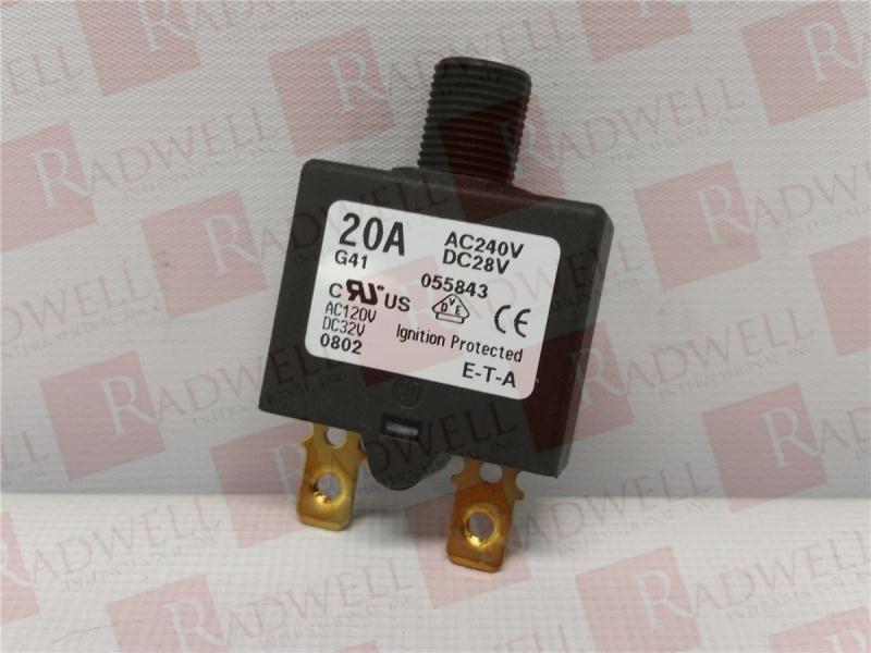 E-T-A CIRCUIT BREAKERS 1658-G41-00-S80-055843-20A