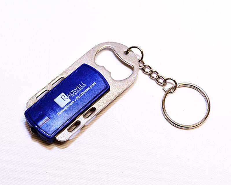 BLUE   KEY CHAIN FLASHLIGHT BOTTLE OPENER